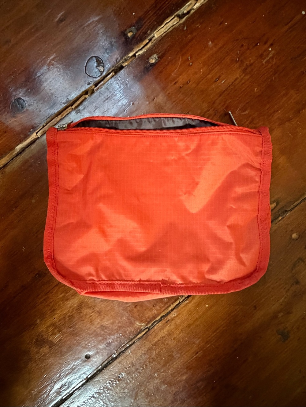 Lesportsac Bright Orange Nylon Pouch with Front Zip - Picture 2 of 5